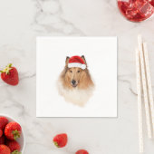 Serviette En Papier Rough Collie A & M Holiday Napkin (En situation)