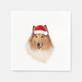 Serviette En Papier Rough Collie A & M Holiday Napkin (Devant)