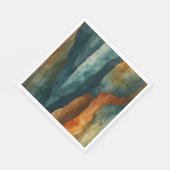 Serviette En Papier Rouille et Turquoise (Coin)