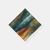 Serviette En Papier Rouille et Turquoise (Coin)