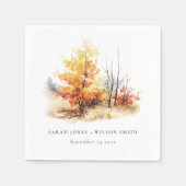 Serviette En Papier Rouille Jaune Automne Automne Paysage Plaid Mariag (Devant)