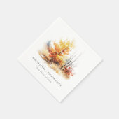 Serviette En Papier Rouille Jaune Automne Automne Paysage Plaid Mariag (Coin)