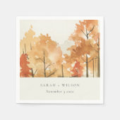 Serviette En Papier Rouille Orange Jaune Automne Arbre Automne Mariage (Devant)