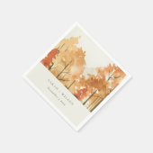 Serviette En Papier Rouille Orange Jaune Automne Arbre Automne Mariage (Coin)