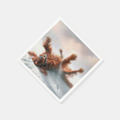 Serviette En Papier Roulement De Setter Irlandais Dans La Neige (Coin)