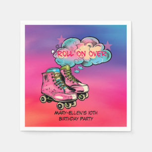 Serviette En Papier Rouler sur Roller Skate Girl Fête d'anniversaire