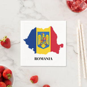 Serviette En Papier Roumanie Silhouette, étiquetée,