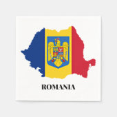 Serviette En Papier Roumanie Silhouette, étiquetée, (Devant)