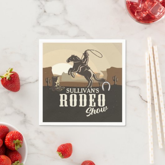Serviette En Papier Roundup Cowboy Rodeo Show Personalized (En situation)