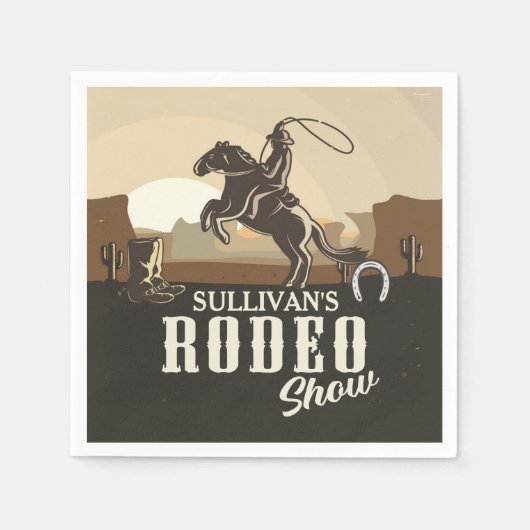 Serviette En Papier Roundup Cowboy Rodeo Show Personalized (Devant)