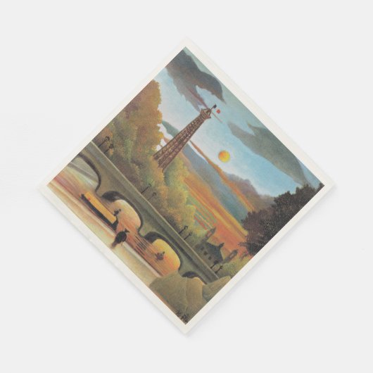 Serviette En Papier Rousseau - Seine et Tour Eiffel (Coin)