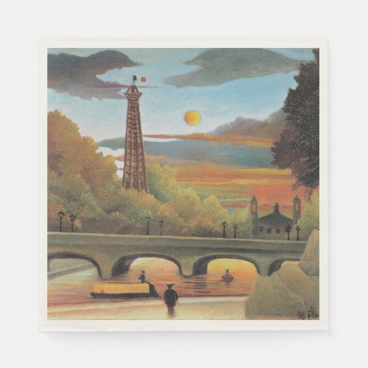 Serviette En Papier Rousseau - Seine et Tour Eiffel (Devant)
