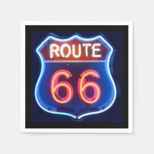 Serviette En Papier Route 66 Cocktail Napkin