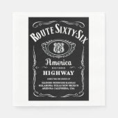 Serviette En Papier Route 66 Étiquette noir (Devant)
