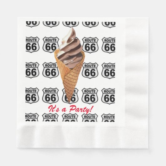 Serviette En Papier Route 66 ice cream napkin (Devant)