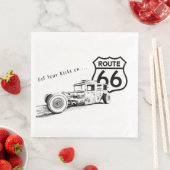 Serviette En Papier Route 66 Papier Napkin (En situation)