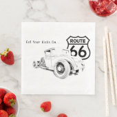 Serviette En Papier Route 66 Papier Napkin (En situation)