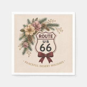 Serviette En Papier Route 66 Vacances paisibles du désert Floral Rétro