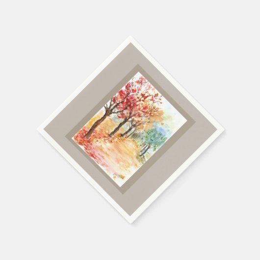 Serviette En Papier Route d'automne (Coin)