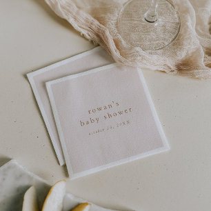 Serviette En Papier ROWAN rose et or Rustique Baby shower simple