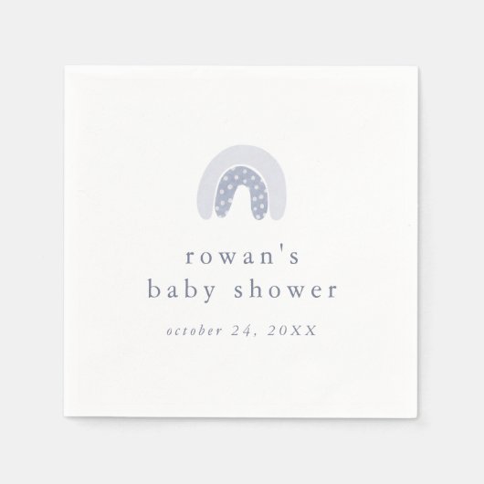 Serviette En Papier ROWAN Summer Boho Blue Boho Rainbow Baby shower (Devant)