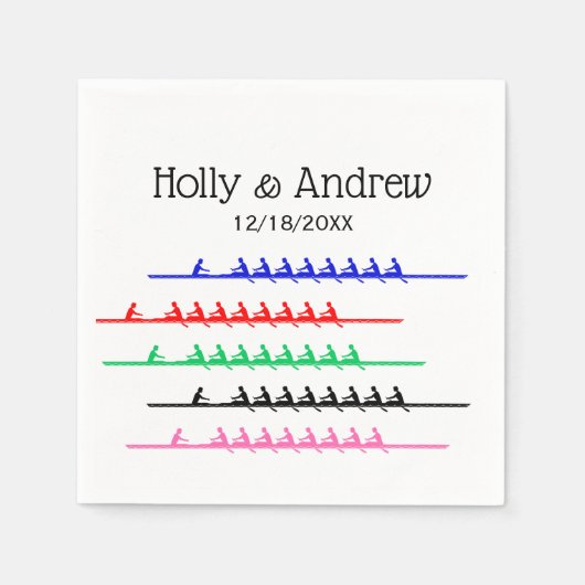 Serviette En Papier Rowers de course d'équipage - Jusqu'à cinq bateaux (Devant)