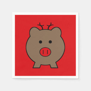 Serviette En Papier ~ Roy le cochon de Noël