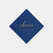 Serviette En Papier Royal Bleu et or Mariage serviettes (Coin)