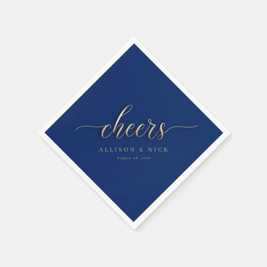 Serviette En Papier Royal Bleu et or Mariage serviettes (Coin)