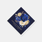 Serviette En Papier Royal Bleu Jaune or métal Mariage floral Nap (Coin)