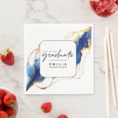 Serviette En Papier Royal Bleu Jaune Or Moderne Graduation (En situation)