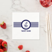 Serviette En Papier Royal bleu nautique ancre rayures serviettes (En situation)