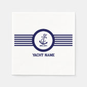 Serviette En Papier Royal bleu nautique ancre rayures serviettes (Devant)