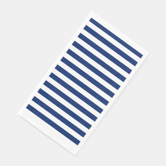 Serviette En Papier Royal Bleu rayé (Coin)