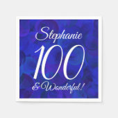 Serviette En Papier Royal Blue 100 et merveilleuse fête d'anniversaire (Devant)