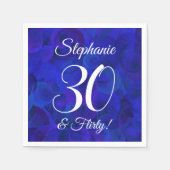 Serviette En Papier Royal Blue 30 et Flirty Birthday Party (Devant)