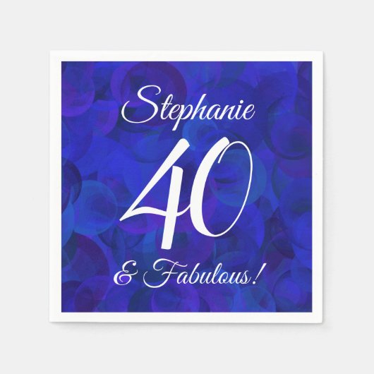 Serviette En Papier Royal Blue 40 et fabuleuse fête d'anniversaire (Devant)