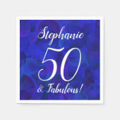 Serviette En Papier Royal Blue 50 et fabuleux Anniversaire Napkins (Devant)