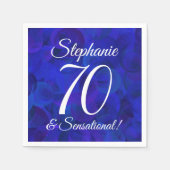 Serviette En Papier Royal Blue 70 et fête d'anniversaire sensationnell (Devant)