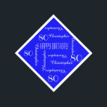 Serviette En Papier Royal Blue 80th Birthday Party Répéter les noms, p<br><div class="desc">CHOISISSEZ VOTRE COULEUR et créez votre propre serviette en papier élégante et personnalisée pour une fête du 80e anniversaire ou toute autre occasion. Le nom et l'âge se répètent en blanc. Ce style est par défaut un arrière - plan bleu, mais vous pouvez cliquer sur CUSTOMISER pour sélectionner facilement une...</div>
