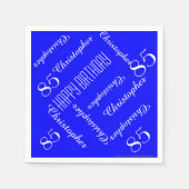 Serviette En Papier Royal Blue 85th Birthday Party Répéter les noms, p (Devant)
