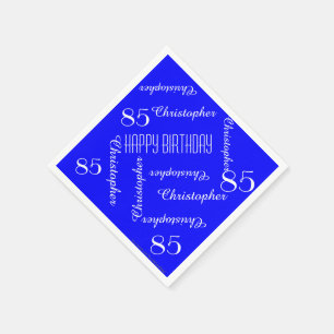 Serviette En Papier Royal Blue 85th Birthday Party Répéter les noms, p
