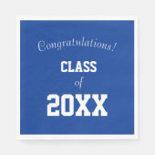 Serviette En Papier Royal Blue and White School Colours Graduation (Devant)