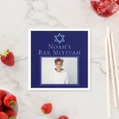 Serviette En Papier Royal Blue Bar Mitzvah Party Photo Star de David (En situation)