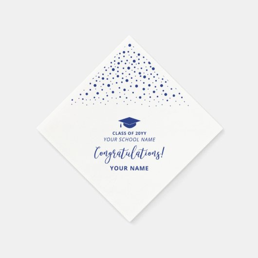 Serviette En Papier Royal Blue Class of School Graduation Party (Coin)
