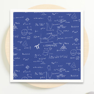 Serviette En Papier Royal Blue Equations Graphics Graduation Napkins