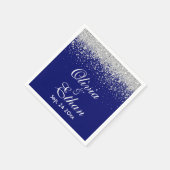 Serviette En Papier Royal Blue et Glittery Sliver (Coin)