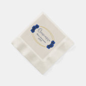 Serviette En Papier Royal Blue et Gold Geometry Quinceañera (Coin)