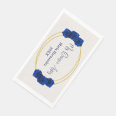 Serviette En Papier Royal Blue et Gold Geometry Quinceañera (Coin)