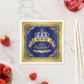 Serviette En Papier Royal Blue Gold Prince Baby shower (En situation)